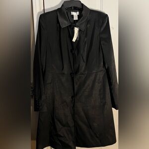 Worthington Black Women's Blazer trench style jacket size 12 NWT